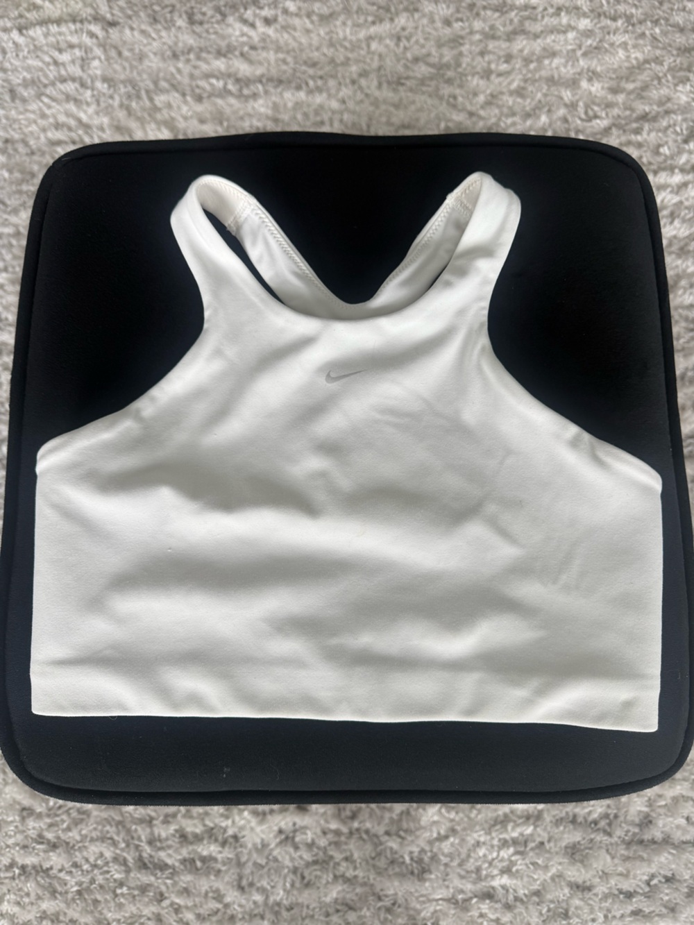 Nike White Racerback High-Neck Sports Bodysuit